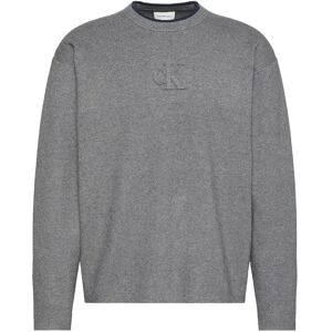 Calvin Ls Embossed Logo Crewnk Sweater M Grey M Calvin Ls Embossed Logo Crewnk Sweater M Grey M