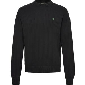 Calvin Ls Vertical Texture Cttn Crewnk M Black M Calvin Ls Vertical Texture Cttn Crewnk M Black M