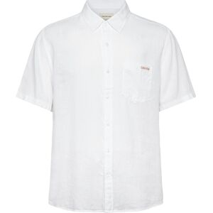 Calvin Ss Solid Causal Linen Classic Sh L White L Calvin Ss Solid Causal Linen Classic Sh L White L