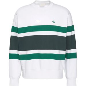 Calvin Ls Premium Terry Block Stripe Cn L White L Calvin Ls Premium Terry Block Stripe Cn L White L