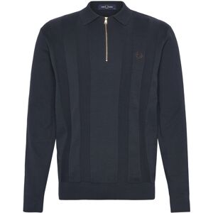 Fred Perry Tonal Stripe Knitted Shirt S Navy S Fred Perry Tonal Stripe Knitted Shirt S Navy S