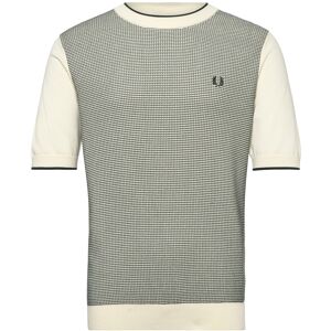Fred Perry Tonic Waffle Knitted T-Shirt M Cream M Fred Perry Tonic Waffle Knitted T-Shirt M Cream M