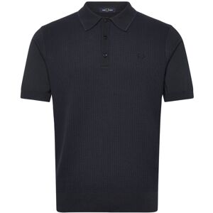 Fred Perry Tonic Waffle Knitted Shirt M Navy M Fred Perry Tonic Waffle Knitted Shirt M Navy M