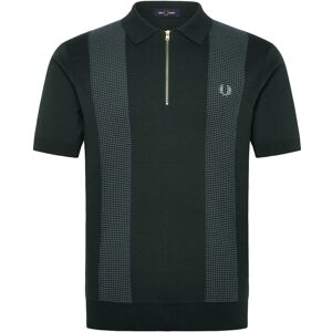 Fred Perry Panel Detail Knitted Shirt M Green M Fred Perry Panel Detail Knitted Shirt M Green M