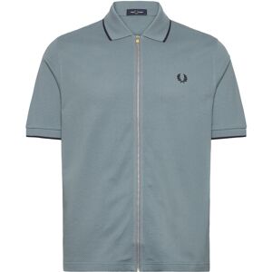 Fred Perry Textured Zip Polo M Blue M Fred Perry Textured Zip Polo M Blue M