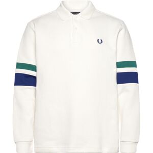 Fred Perry Tipped Sleeve Collared Sweat S White S Fred Perry Tipped Sleeve Collared Sweat S White S
