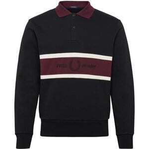 Fred Perry Embroidered Panel Collared XL Black XL Fred Perry Embroidered Panel Collared XL Black XL