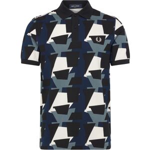 Fred Perry Fragment Print Polo Shirt S Black S Fred Perry Fragment Print Polo Shirt S Black S