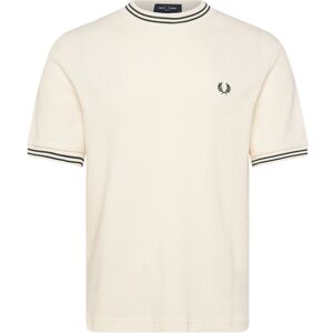 Fred Perry Ribbed Jersey T-Shirt M Cream M Fred Perry Ribbed Jersey T-Shirt M Cream M