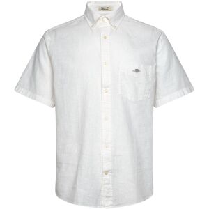 Gant Reg Cotton Linen Ss Shirt M White M Gant Reg Cotton Linen Ss Shirt M White M