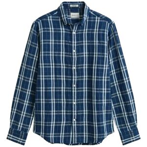 Gant Reg Cotton Linen Indigo Chk Shirt XXXL Navy XXXL Gant Reg Cotton Linen Indigo Chk Shirt XXXL Navy XXXL