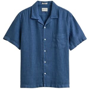 Gant Reg Gmnt Dyed Linen Ss Camp Shirt L Blue L Gant Reg Gmnt Dyed Linen Ss Camp Shirt L Blue L