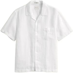 Gant Reg Gmnt Dyed Linen Ss Camp Shirt M White M Gant Reg Gmnt Dyed Linen Ss Camp Shirt M White M