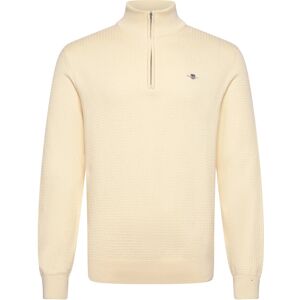 Gant Textured Cotton Half Zip M Cream M Gant Textured Cotton Half Zip M Cream M
