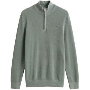 Gant Micro Textured Cotton Half Zip S Green S Gant Micro Textured Cotton Half Zip S Green S