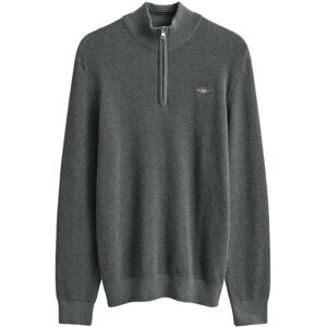 Gant Micro Textured Cotton Half Zip M Grey M Gant Micro Textured Cotton Half Zip M Grey M