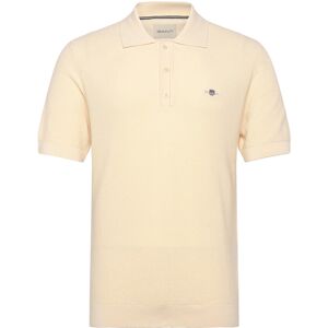 Gant Micro Textured Cotton Ss Polo XXXL Cream XXXL Gant Micro Textured Cotton Ss Polo XXXL Cream XXXL