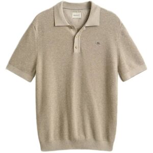 Gant Micro Textured Cotton Ss Polo XXXL Beige XXXL Gant Micro Textured Cotton Ss Polo XXXL Beige XXXL