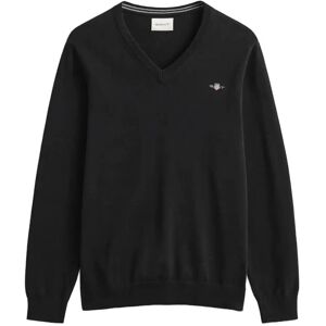 Gant Classic Cotton V-Neck S Black S Gant Classic Cotton V-Neck S Black S