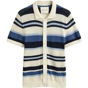 Gant Striped Texture Polo S Blue S Gant Striped Texture Polo S Blue S