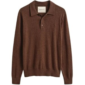 Gant Slub Cotton Linen Polo S Brown S Gant Slub Cotton Linen Polo S Brown S