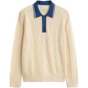 Gant Linen Cotton Silk Blend Cable Polo XL Cream XL Gant Linen Cotton Silk Blend Cable Polo XL Cream XL
