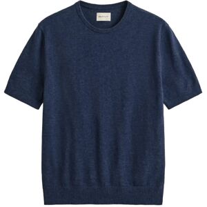 Gant Slub Cotton Linen Ss C-Neck M Navy M Gant Slub Cotton Linen Ss C-Neck M Navy M