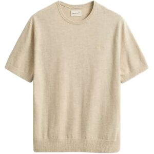 Gant Slub Cotton Linen Ss C-Neck M Beige M Gant Slub Cotton Linen Ss C-Neck M Beige M