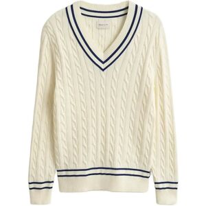 Gant Cotton Cable V-Neck XXXL Cream XXXL Gant Cotton Cable V-Neck XXXL Cream XXXL