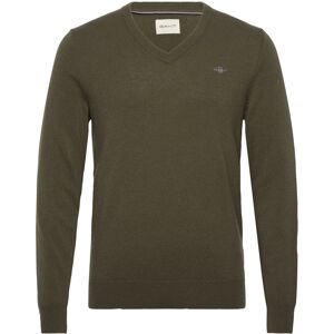 Gant Lambswool Blend V-Neck M Green M Gant Lambswool Blend V-Neck M Green M