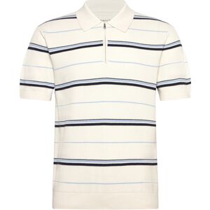 Gant Striped Textured Zip Polo M Cream M Gant Striped Textured Zip Polo M Cream M