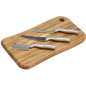 Holm Ostebræt Med 3 Knive 38X 22X 1.9CM Silver 38X 22X 1.9CM Holm Ostebræt Med 3 Knive 38X 22X 1.9CM Silver 38X 22X 1.9CM