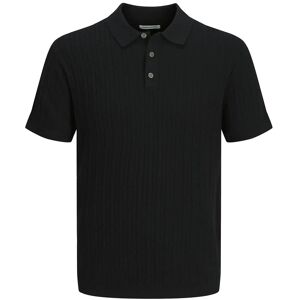 Jack & Jones Jjeemil Knit Cable Polo Ss Ln XL Black XL Jack & Jones Jjeemil Knit Cable Polo Ss Ln XL Black XL