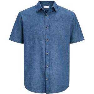 Jack & Jones Jjesummer Linen Blend Shirt S/S Sn S Blue S Jack & Jones Jjesummer Linen Blend Shirt S/S Sn S Blue S