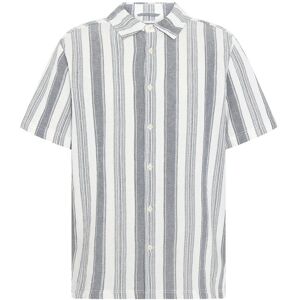 Knowledge Cotton Apparel Relaxed Stripe Short Sleeve Shirt L Grey L Knowledge Cotton Apparel Relaxed Stripe Short Sleeve Shirt L Grey L