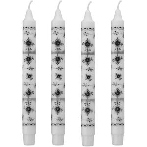 Kunstindustrien Musselmalet Taper Candles, 4 Pack ONE SIZE Patterned ONE SIZE Kunstindustrien Musselmalet Taper Candles, 4 Pack ONE SIZE Patterned ONE SIZE