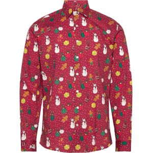 Lindbergh Aop Christmas Shirt L/S S Red S Lindbergh Aop Christmas Shirt L/S S Red S