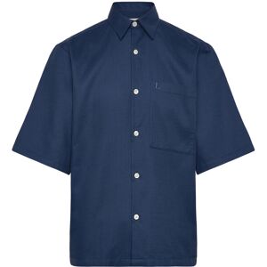 Lindbergh Solid Dobby Cotton Shirt S/S L Blue L Lindbergh Solid Dobby Cotton Shirt S/S L Blue L