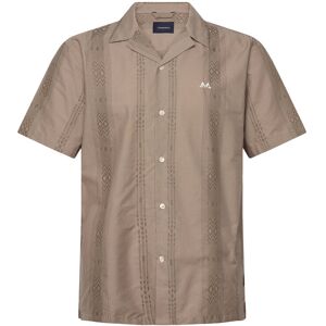Lindbergh Dobby Stripe S/S Resort Shirt M Brown M Lindbergh Dobby Stripe S/S Resort Shirt M Brown M
