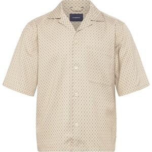 Lindbergh Structure Resort Shirt S/S M Beige M Lindbergh Structure Resort Shirt S/S M Beige M