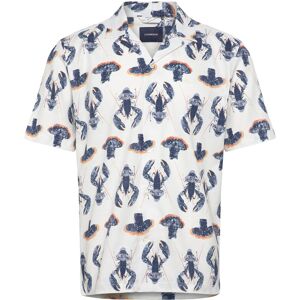 Lindbergh Cotton/Viscose Slub Aop Resort Shir M White M Lindbergh Cotton/Viscose Slub Aop Resort Shir M White M