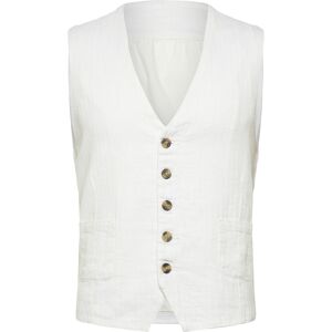 Lindbergh Cotton Linen Waistcoat XL White XL Lindbergh Cotton Linen Waistcoat XL White XL