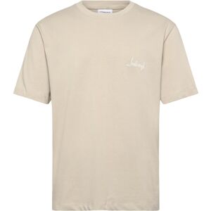 Lindbergh Oversized O-Neck Signature Tee S/S L Cream L Lindbergh Oversized O-Neck Signature Tee S/S L Cream L