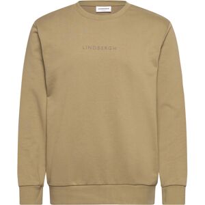 Lindbergh Logo Chest Print O-Neck Sweat M Beige M Lindbergh Logo Chest Print O-Neck Sweat M Beige M