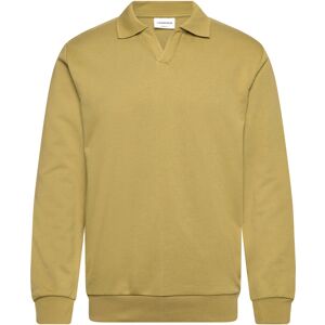 Lindbergh Sweat V-Neck Polo L/S XL Khaki XL Lindbergh Sweat V-Neck Polo L/S XL Khaki XL