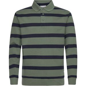 Lindbergh Striped Polo Sweatshirt L/S XL Khaki XL Lindbergh Striped Polo Sweatshirt L/S XL Khaki XL