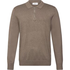 Lindbergh Ecovero L/S Zip Polo L Brown L Lindbergh Ecovero L/S Zip Polo L Brown L
