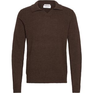 Lindbergh Lambswool L/S V-Neck Polo XL Brown XL Lindbergh Lambswool L/S V-Neck Polo XL Brown XL