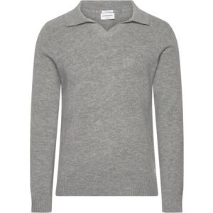 Lindbergh Lambswool L/S V-Neck Polo XL Grey XL Lindbergh Lambswool L/S V-Neck Polo XL Grey XL
