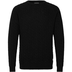 Lindbergh Lambswool Raglan Cable O-Neck Knit M Black M Lindbergh Lambswool Raglan Cable O-Neck Knit M Black M